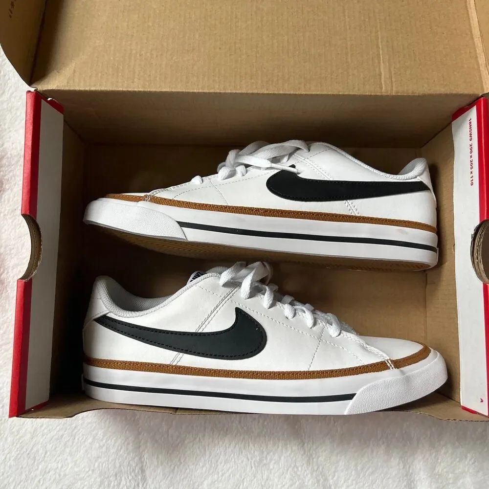 Nike Court Legacy White Black Desert Ochre Women’s 8 Brand New 6.5 youth